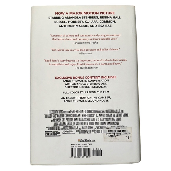 Book - The Hate U Give by Angie Thomas - Picture 2 of 6